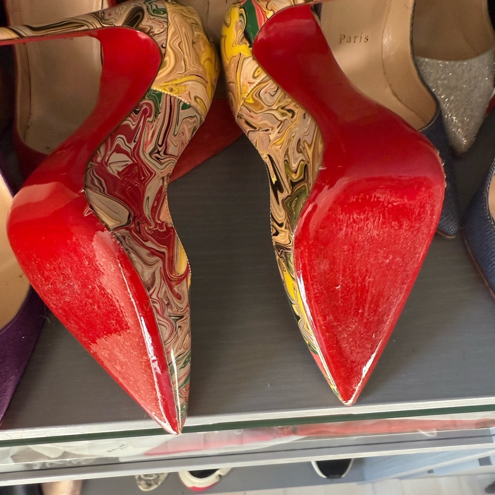 Christian Louboutin so Kate Multicolor Heels 35 - Picture 2 of 5
